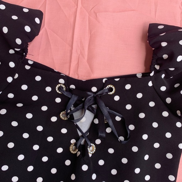 Polka-dot blouse with peplum - Picture 4 of 7